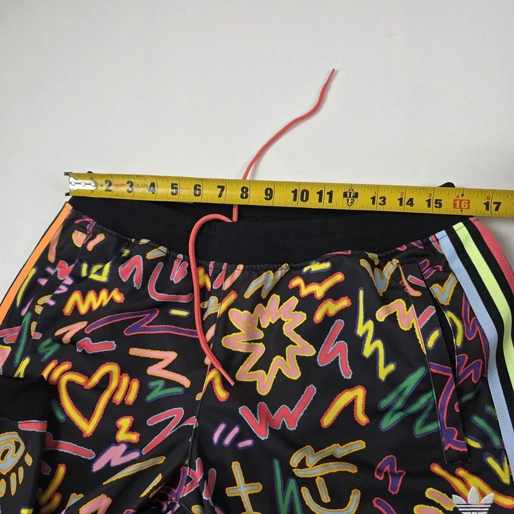 Adidas Track Pants Mens Large Multicolor Scribble Print Joggers Side Stripe - Picture 13 of 14